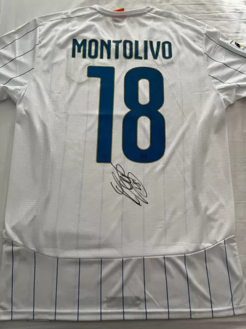 Riccardo Montolivo Signed Italy Shirt