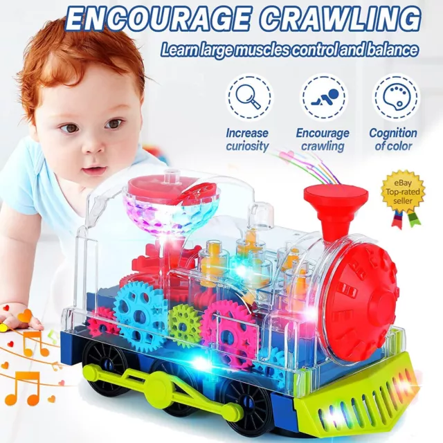 Electric Train with Lights Learning Music Toys Gear Train Toy for Kids Toddlers