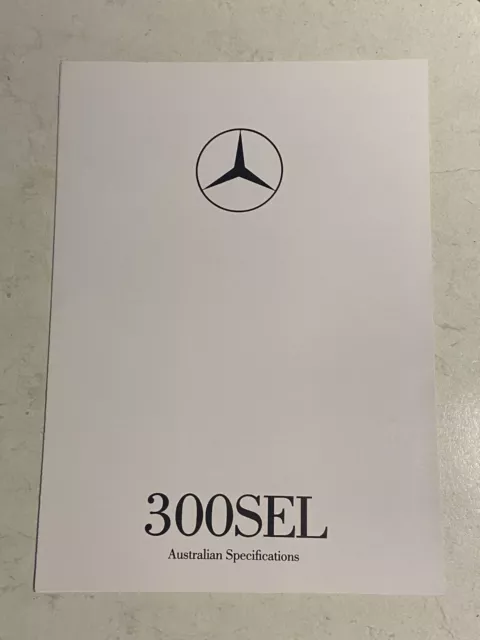 1987 Mercedes Benz 300SEL original Australian specifications folder