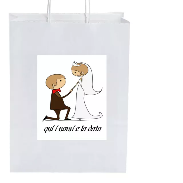 50 WEDDING BAGS PERSONALIZZATE SACCHETTI MATRIMONIO SPOSINI D2 18x8x24 + OMAGGI