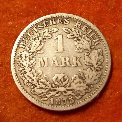 1 Mark 1875 F Deutsches Kaiserreich Silber Wilhelm I.