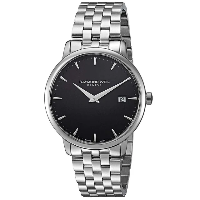 Bracelet De Montre Raymond Weil 15 Mm En Acier Inoxydable Noir - Occasion