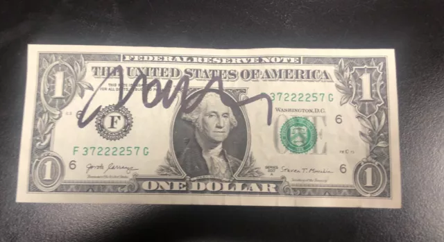 John Taylor Duran Duran signed Autographed $1 Bill ,Rock & Roll HOF memorabilia