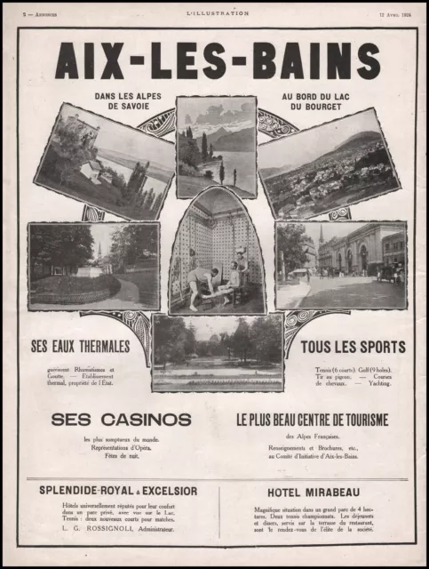 Publicité AIX LES BAINS  vintage affiche ad  1924 - 2j