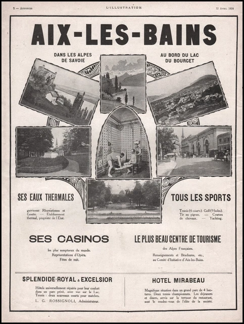 Publicité AIX LES BAINS  vintage affiche ad  1924 - 2j