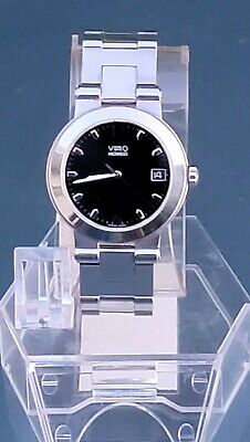 Authentic Movado Vizio Mens Black Dial Stainless Steel Watch 84.C2.1891