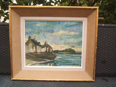 de Y.LANGE Tableau H.S.T. peinture paysage Breton "Bruyères" 