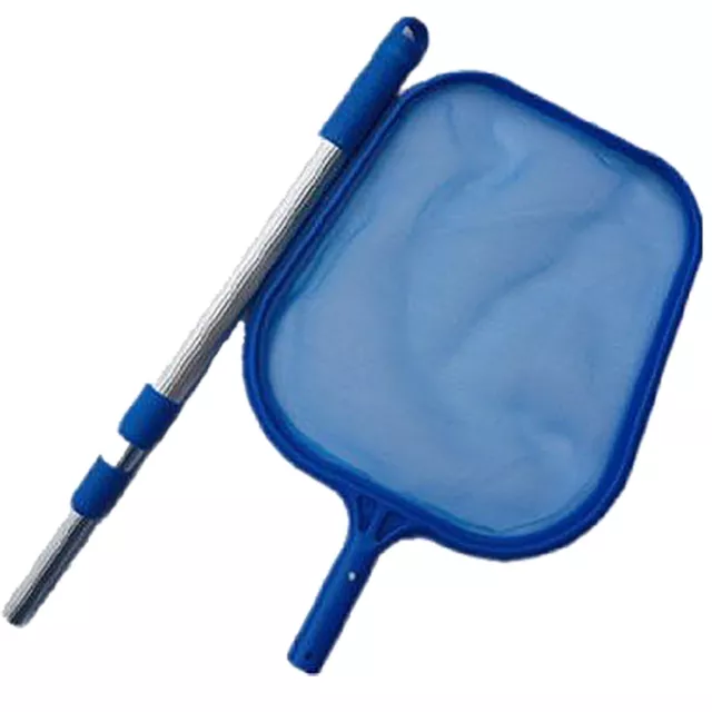 Telescopic Flat Net Leaf Skimmer with Pole - Hot Tub Swimming Pool Spa Pond