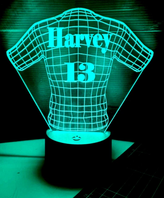 FOOTBALL LIGHT up LED Rugby Shirt Sign personalised name & number