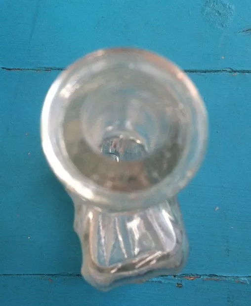 Ancienne bouteille transparente parfum ou poison ? Verre ondulé presque comme neuf très ancien trouve rare 3