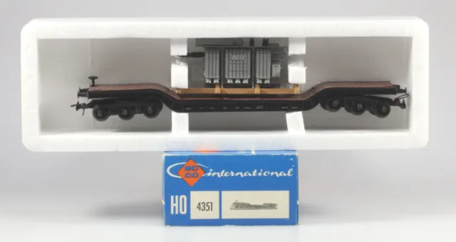 Roco HO #4351 Depressed Center 6 Axle Flatcar with a Transformer Load, VG/BX