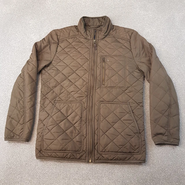 JOULES MENS JACKET Medium Brown Derwent Quilted Padded Outdoor Zip Fleece Lined 27.99 PicClick UK