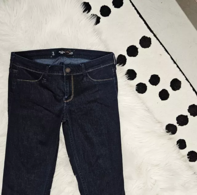 WOMENS 5 HOLLISTER Crop Jeans-Jegging Dark Blue $22.00 - PicClick