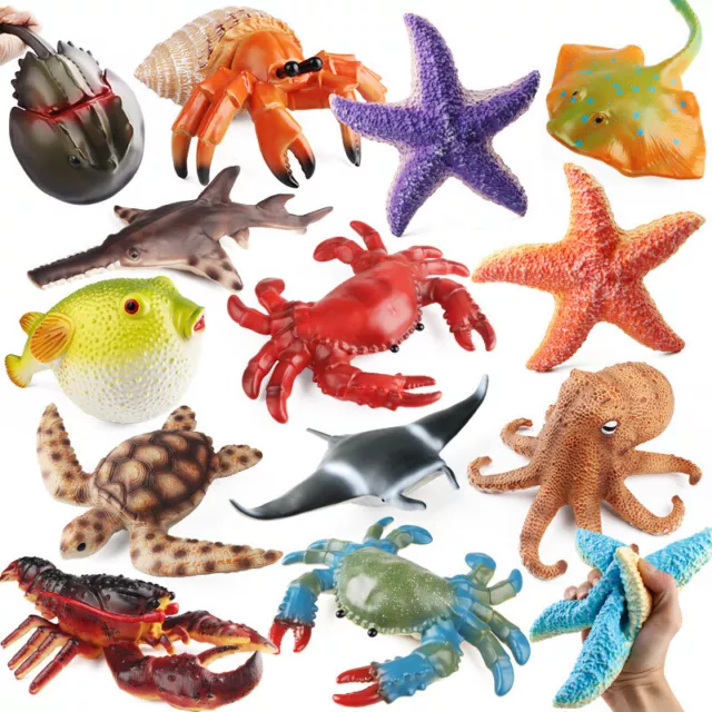 Simulation Marine animal model children soft rubber lobster starfish crab toy