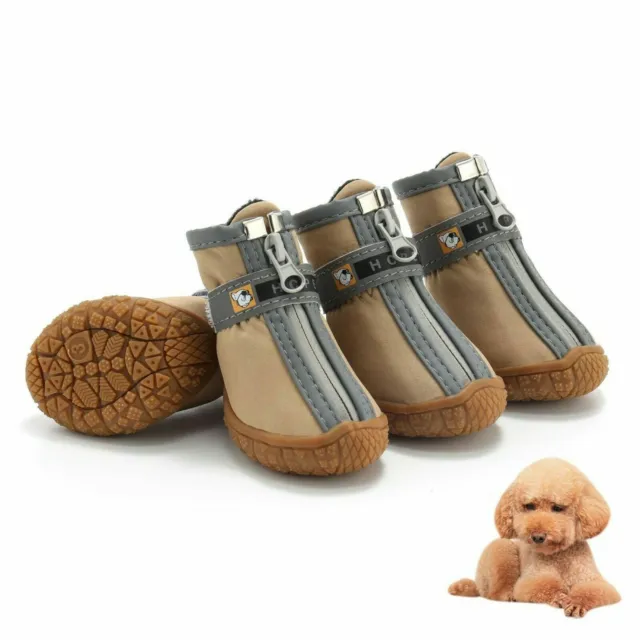 4Pcs Anti-Slip Pet Boots Dog Waterproof Shoes Paw Protective Rain Booties Socks