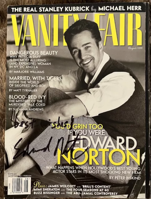 Edward Norton Autographed Vanity Fair Magazine