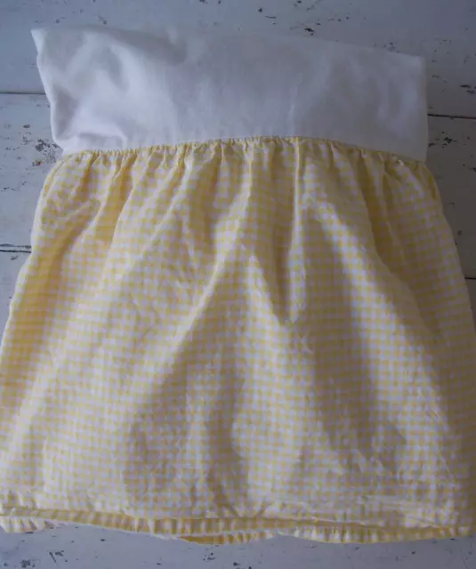 POTTERY BARN KIDS Crib Bed Skirt Dust Ruffle~Yellow Gingham Check~100% Cotton