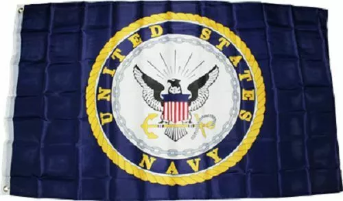 3x5 Blue US Navy Crest Seal Emblem Flag 3'x5' Nylon Poly House Banner Grommets