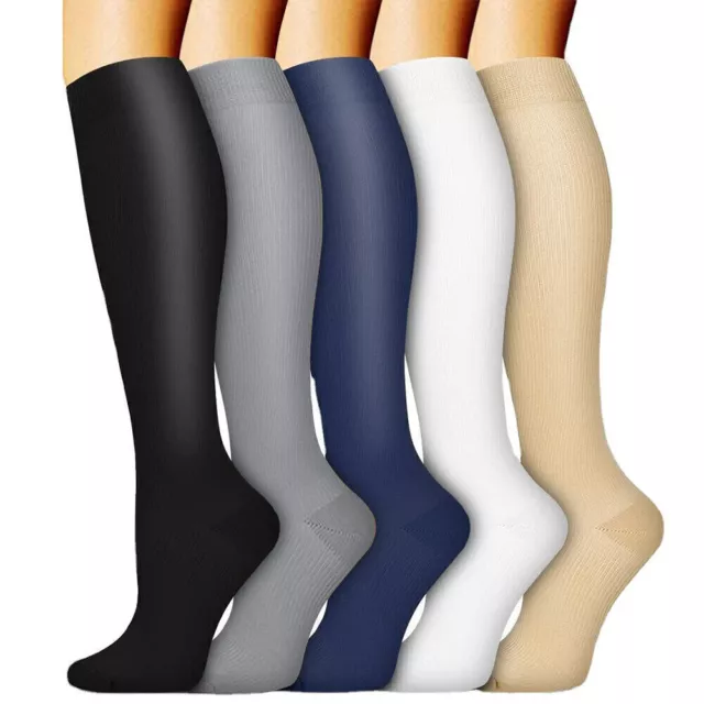 Adult Compression Socks Knee High Support Hose for Varicose Veins DVT Lymphedema