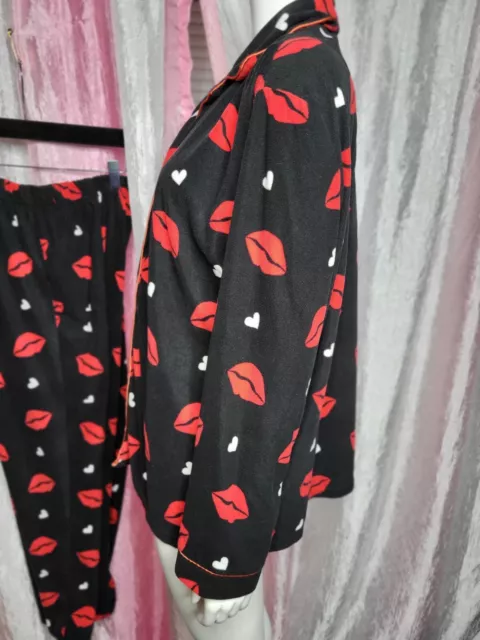 NEW ANGELINA KISS Hearts Fleece Pajama Set Size XLarge $28.00 - PicClick