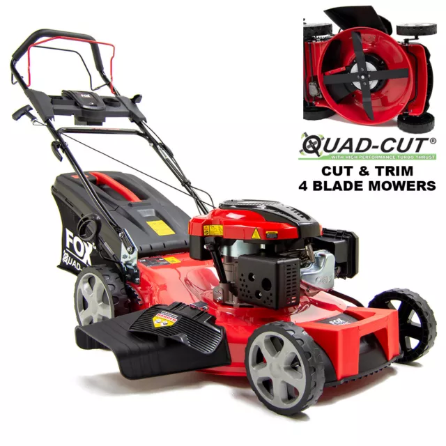 Fox Quad-Cut 560E 22" Recoil Start Self Propelled Petrol Lawn Mower