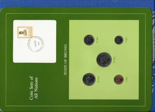 Coin Sets of All Nations Brunei UNC 20, 10 Sen 1987 50, 5, 1 Sen 1988 1APR91