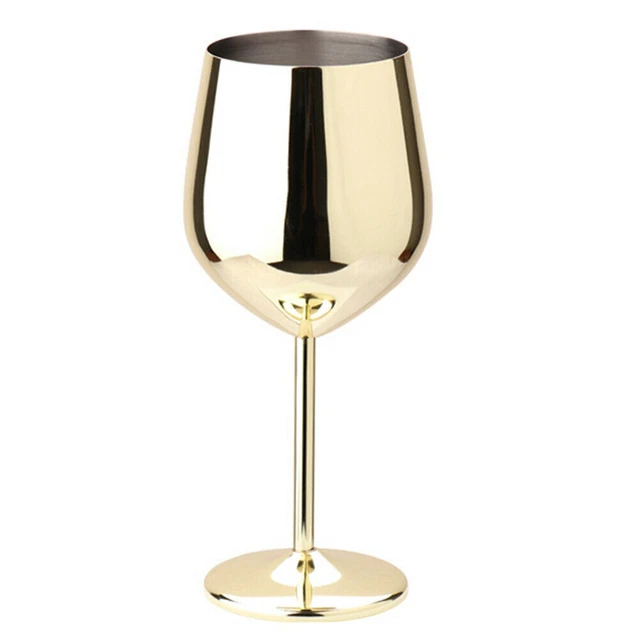 500ml Large Stainless Steel Wine Glasses Unbreakable Metal Drink Cups Goblet Cup