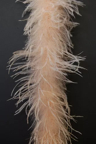 2 Ply OSTRICH FEATHER BOA - BEIGE 2 Yards Costumes/Hats/Craft/Bridal/Dress