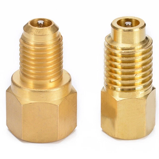 Adapter Heating Ventilation Air Conditioning Accessories 2pcs Brass R12 To R134a