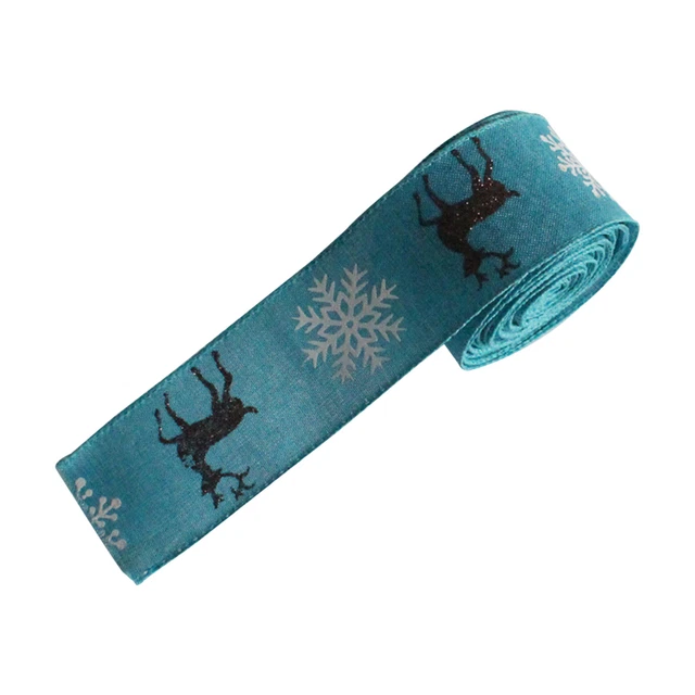 1 rollo de cinta impresa reutilizable multiusos cinta patrón de alce de Navidad borde cableado
