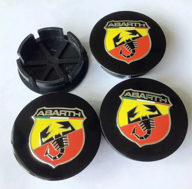 4 Coprimozzo Per Abarth 500/595/695 - 133 Mm, Giallo, Impermeabili E Antipolvere - Foto 2