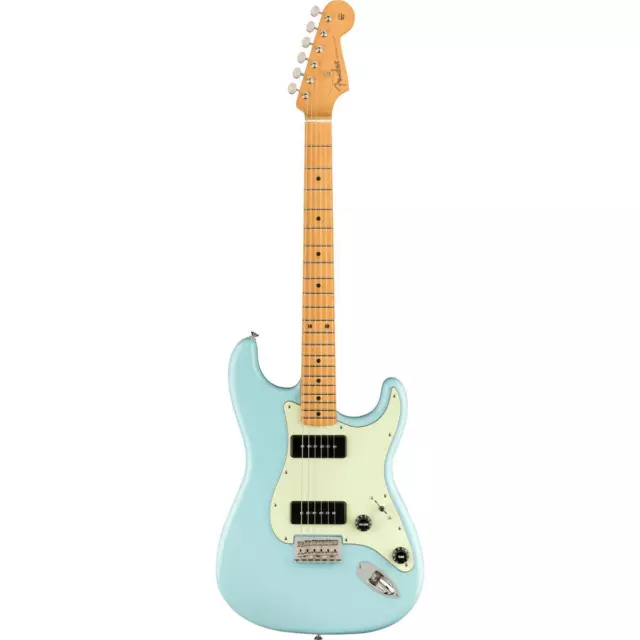 Fender Noventa Stratocaster Electric Guitar, Maple Fingerboard, Daphne Blue