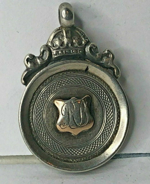 1937 Leeds & West Riding District Cricket League argento medaglia Fob 24 mm