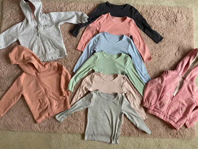 Girls Autumn/Winter clothes bundle, age 3-4 years, 9 Items Hoodies, Jacket, Tops