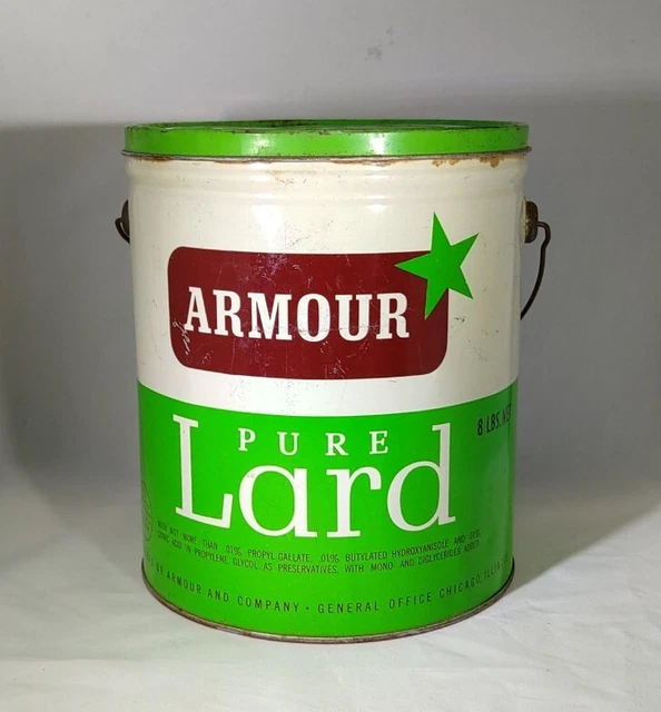 VINTAGE ARMOUR PURE Lard 8 Pound Tin 27.00 PicClick