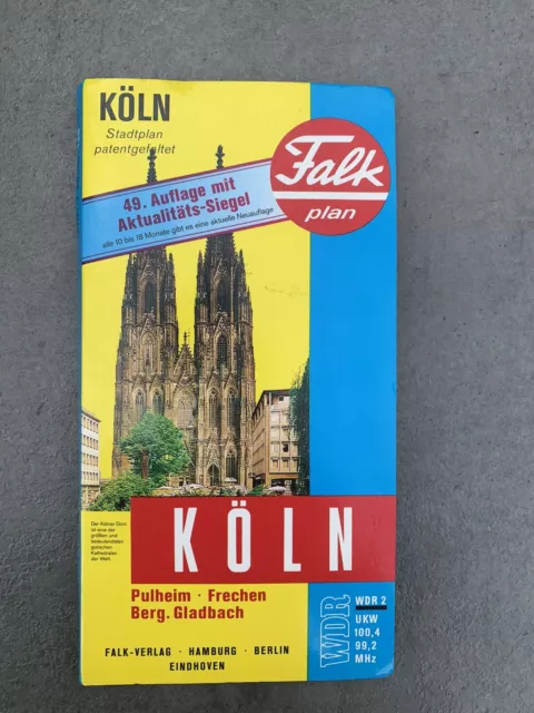 Falk Plan Köln Pulheim Frechen Berg. Gladbach 49. Auflage patentgefaltet