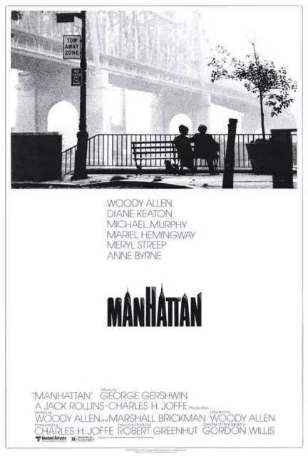 Manhattan Movie POSTER 27 x 40 Woody Allen, Diane Keaton, Meryl Streep, A