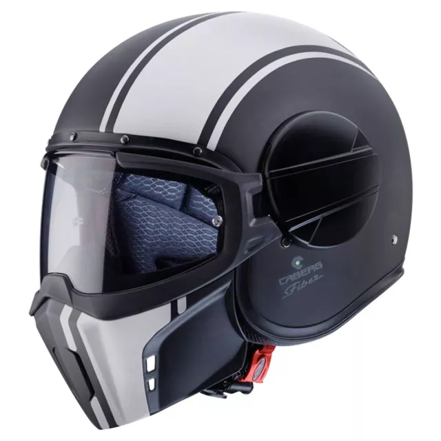 Caberg Ghost Legend Matt Black / White Open Face Motorcycle Motorbike Helmet