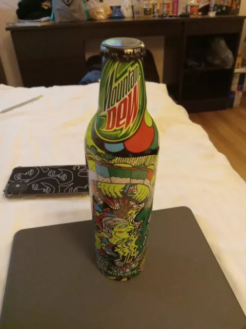 Mountain Dew Green Label Art Aluminum Bottle Full