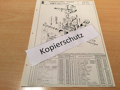 Fiat Typ 130 Weber 45 DFC  Vergaserpläne Ersatzteile und Funktion 