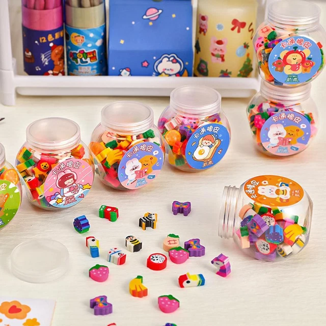 50pcsCute Rubber Eraser Animal Fruit Pencil Erasers Student Supply 2023 B9T4