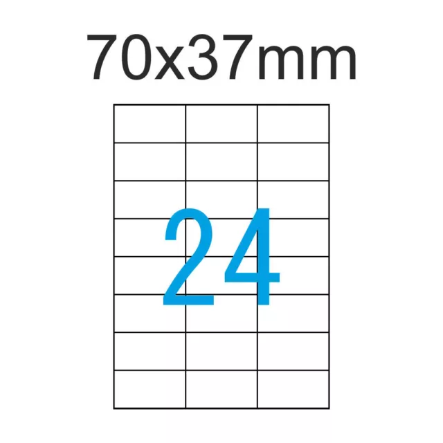 1200 Etiketten 70x37mm Weiss 50 Blatt A4 70x37 Adressetikett Luma Aufkleber