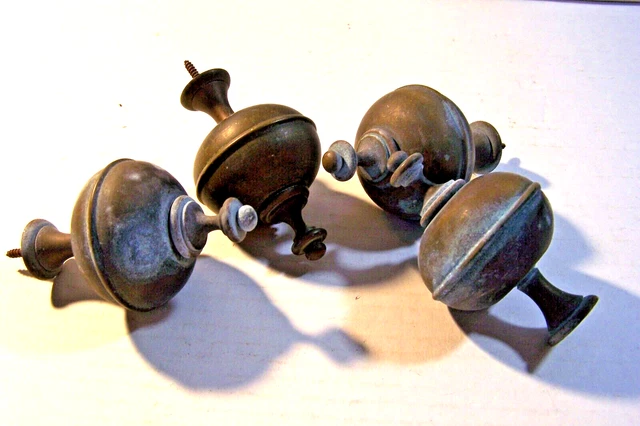 4-Vintage/Antique Brass Finial Toppers--