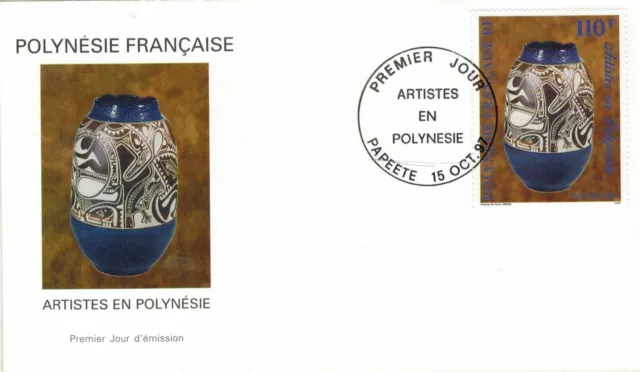 1997-Papeete-Fdc.Enveloppe timbrée 1°Jour/Poterie'lesprit Ma'ohi-Polynésie-Yv551