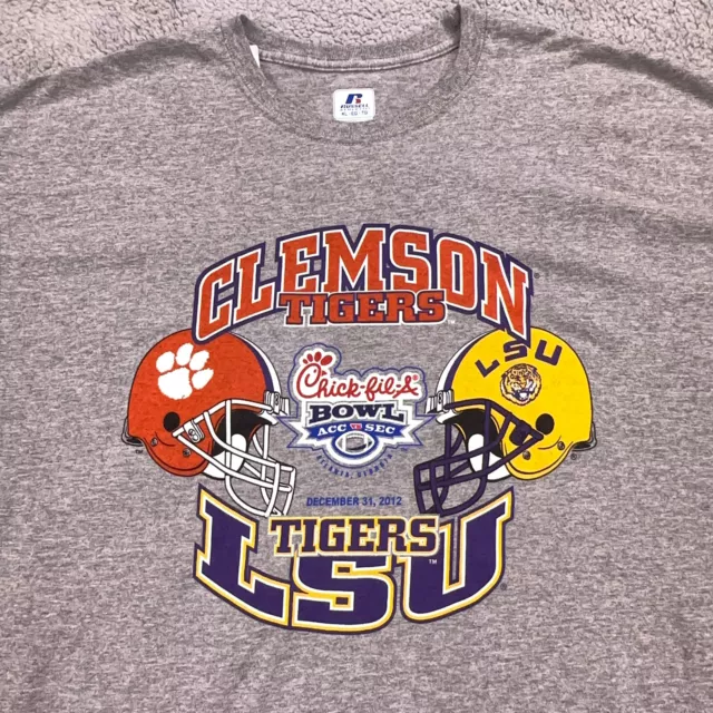 NEW Clemson Tigers Shirt Adult XL 2012 Chick-fil-A BOwl LSU Tigers Football VTG