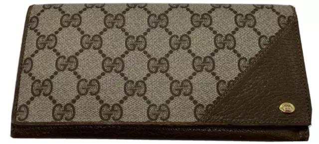 A023_Vintage Gucci Signature Long Wallet  Credit Card/From JAPAN./Fast shipping.
