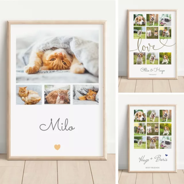 Personalised Photo wall print  -  Pet Photo Collage - dog / cat / horse