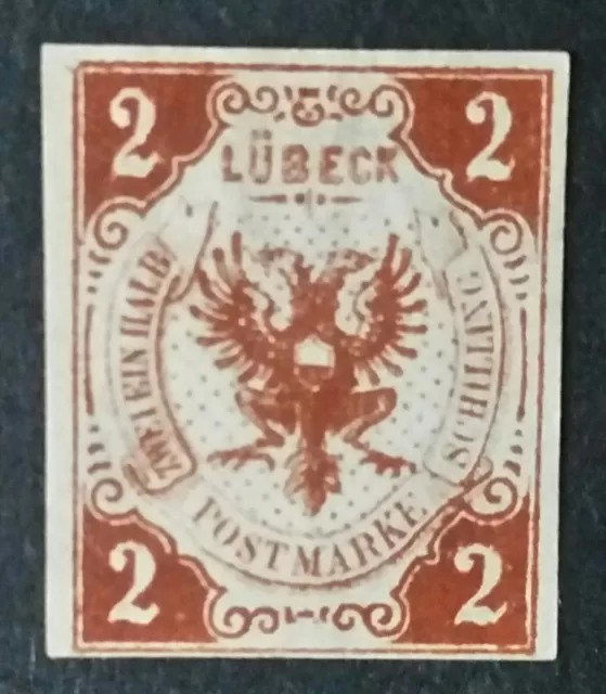 Lübeck 1859 Mi.Nr. 3 F geschnitten, Fehldruck (Neu ) Fotoattest Heitmann BPP