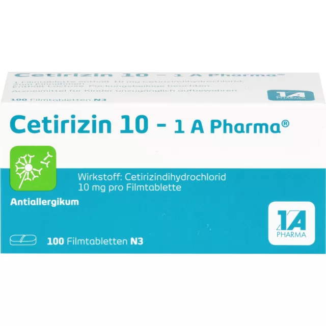 Cetirizin 10 - 1 A Pharma, 10 mg Filmtabletten, 100 St. Tabletten 3823707