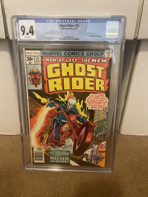 Ghost Rider #25 (1977) - CGC 9.4 - WHITE PAGES ❄️ 1st MALICE